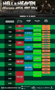 Horario para domingo 16 de marzo.